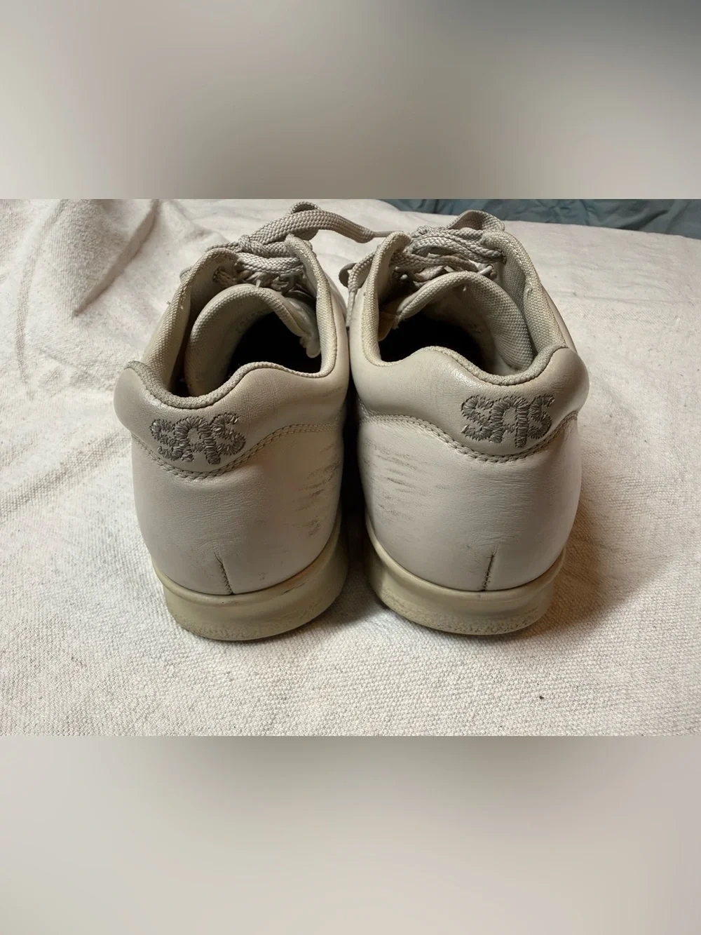 SAS Women's Cream Lace-Up Athletic Sneakers